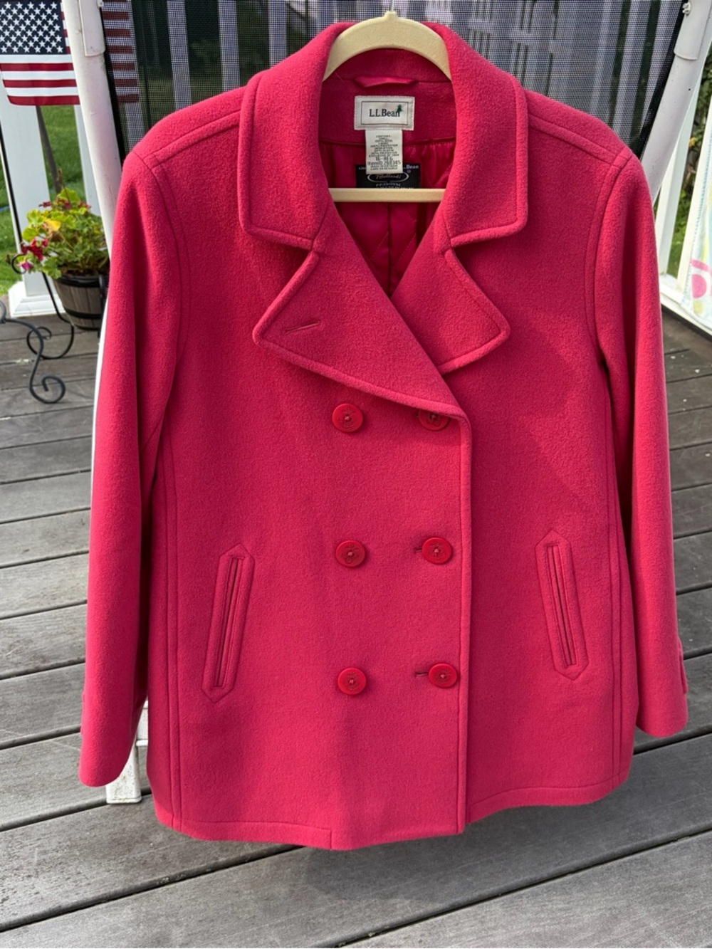 NWOT LLBean Classic Wool Pea Coat Insulated size 16